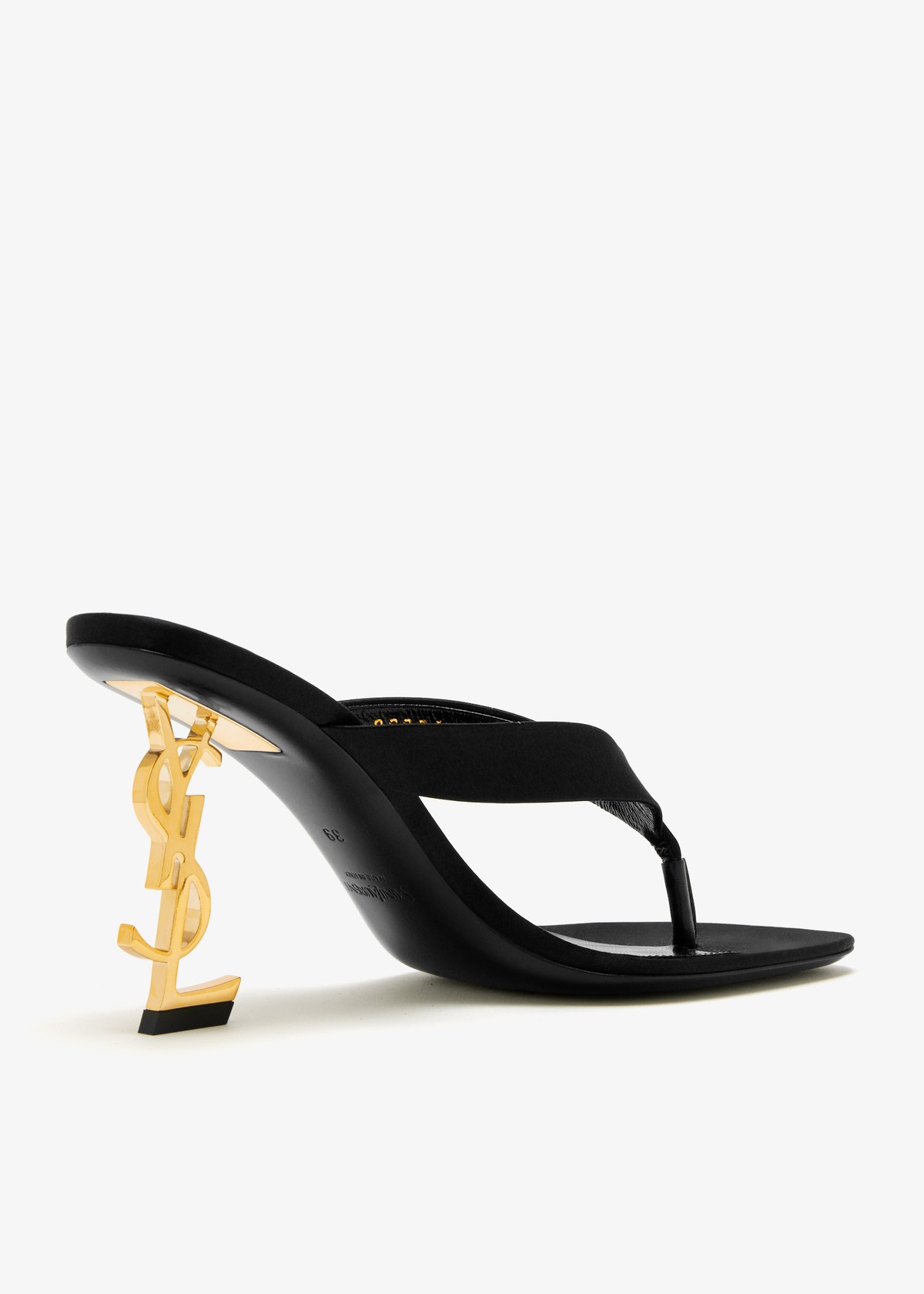 Saint Laurent ميول أوبْيوم 85 من الساتان — أسود / ذهبي 3