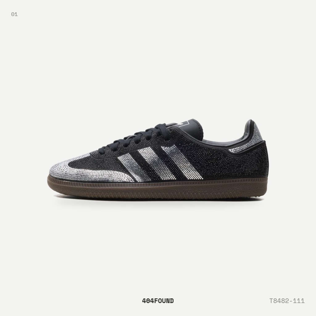 Adidas سامبا أو جي كريستال أسود وفضي — أسود / فضي / صمغي
